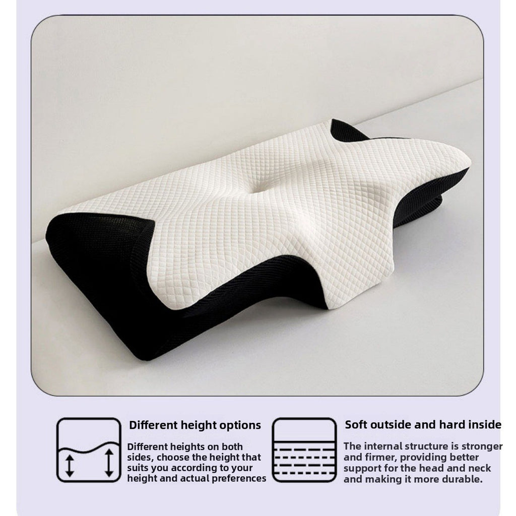Neck support memory pillow with pillowcase