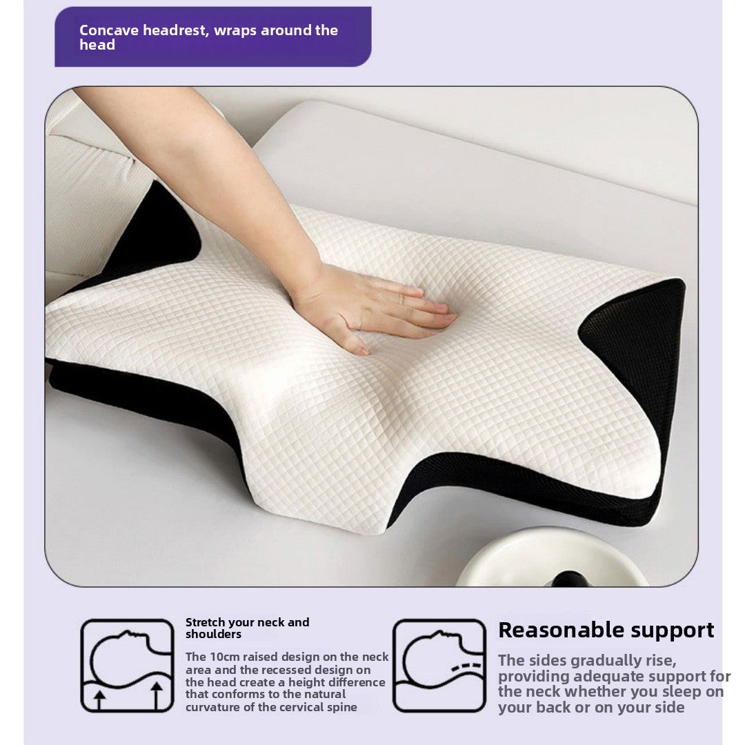 Neck support memory pillow with pillowcase